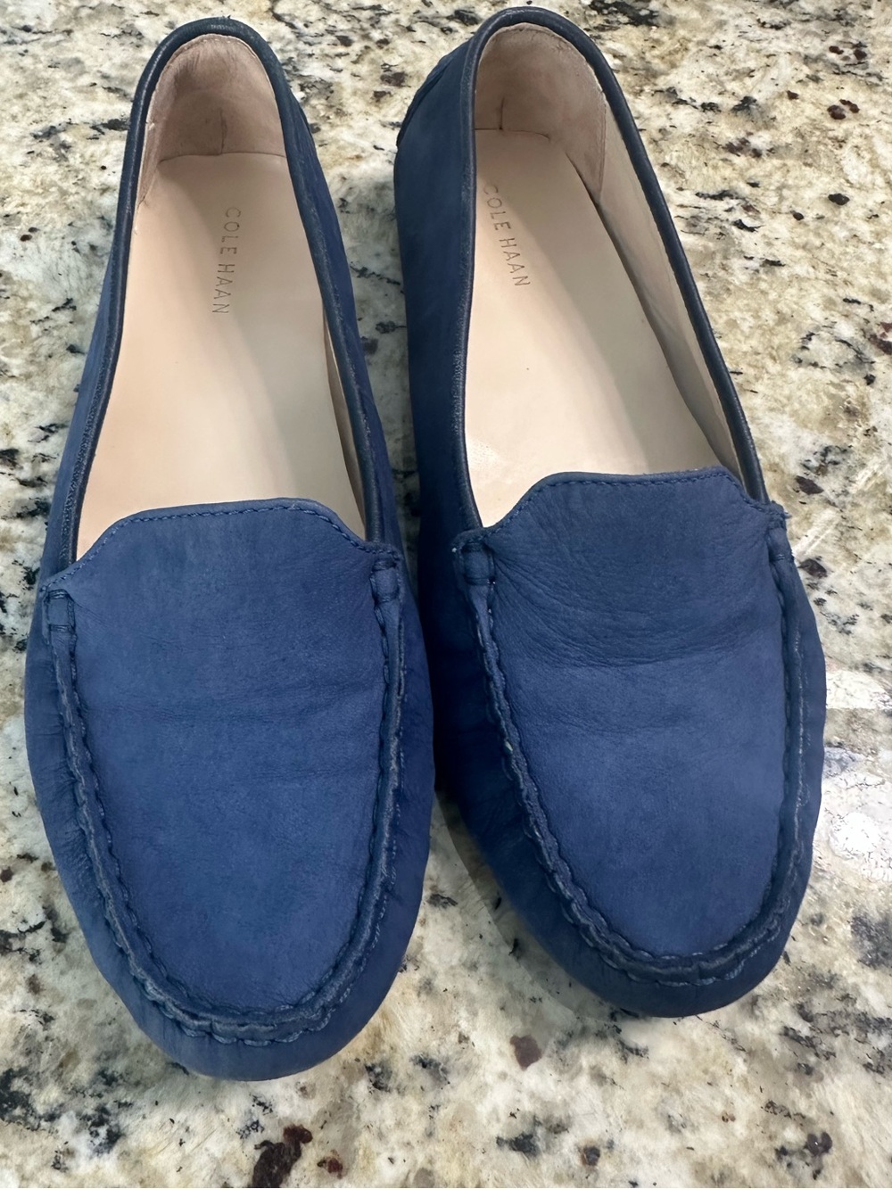 Cole Haan blue suede loafers/driving shoes